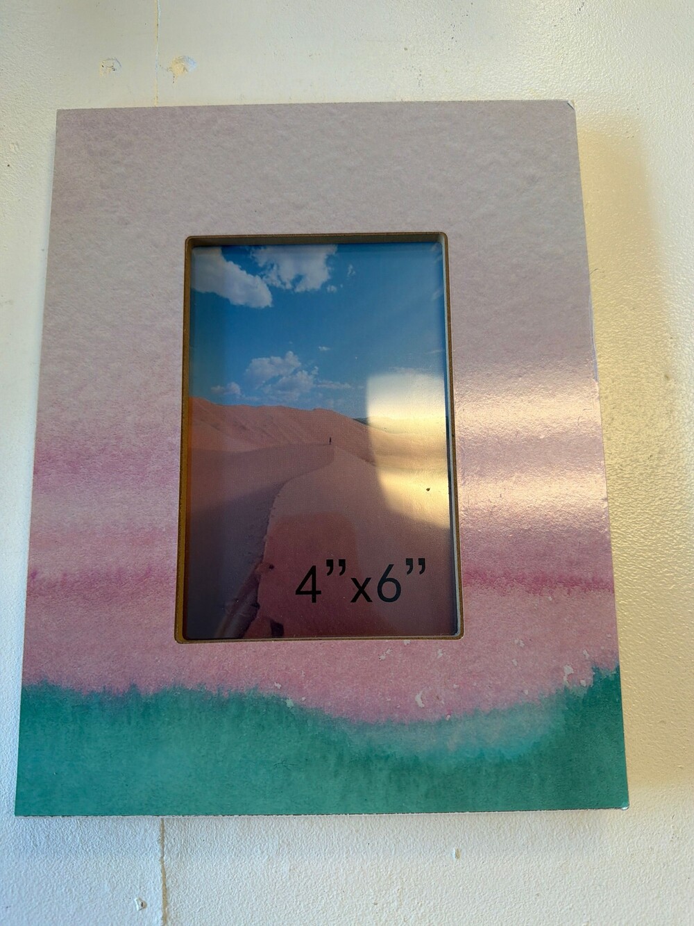 4x6 Photo Frame Watercolor Gradient Pink Green